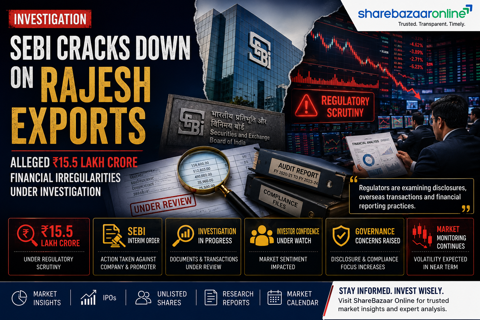 SEBI Bars Rajesh Exports: What the Alleged ₹15.5 Lakh Crore Irregularity Means for Investors