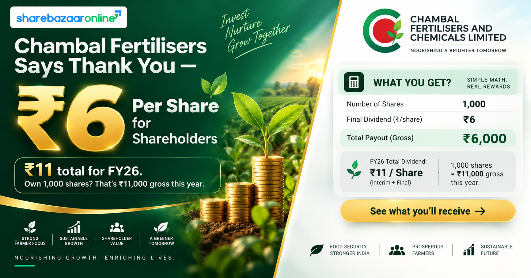 Chambal Fertilisers ₹6 Final Dividend FY26 — Record Date 11 Aug, Yield & Sustainability