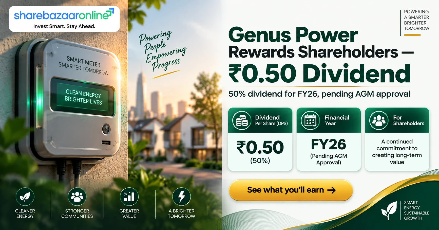 Genus Power Infrastructures Dividend 2026 – ₹0.50 Final Dividend, Record Date, Yield